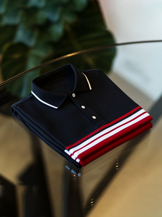 Men's Business Casual Button Short Sleeve Polo Shirt