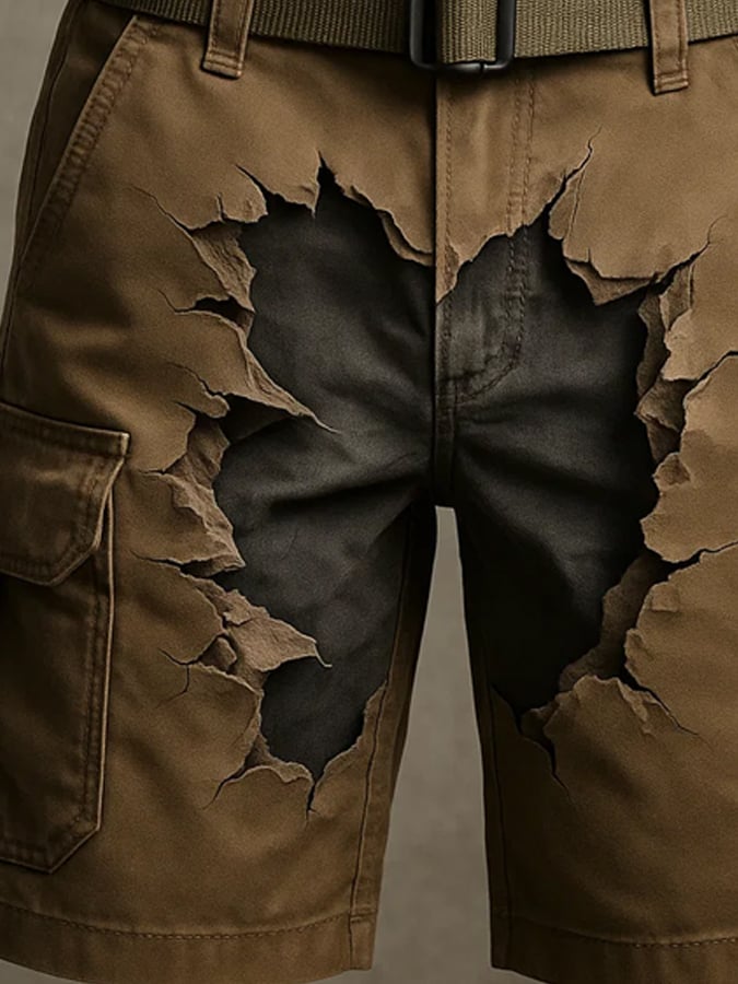 Men's Retro Outdoor Ripstop Multi-Purpose Cargo Shorts