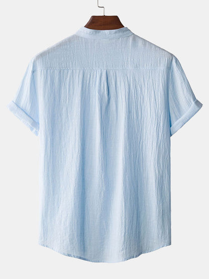 Henry Collar Shirt With Pocket