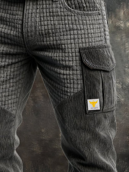 Men's Retro Outdoor Corduroy Multi-Function Pocket Work Pants