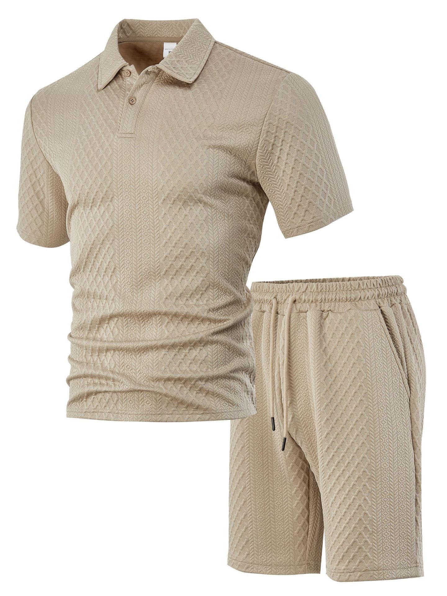 Men's Knit Short Sleeve Polo Shirt set