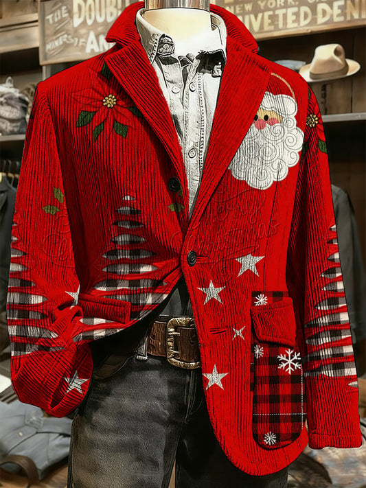 Men's Christmas Art Design Print Casual Coat