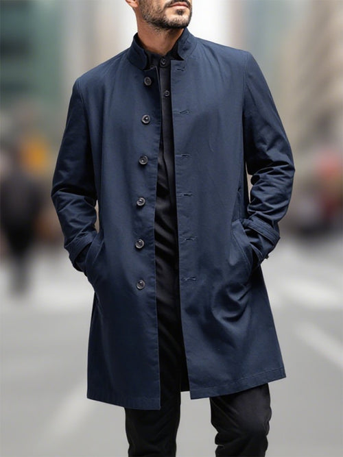 Men's Business Casual Fashion Long Trench Coat