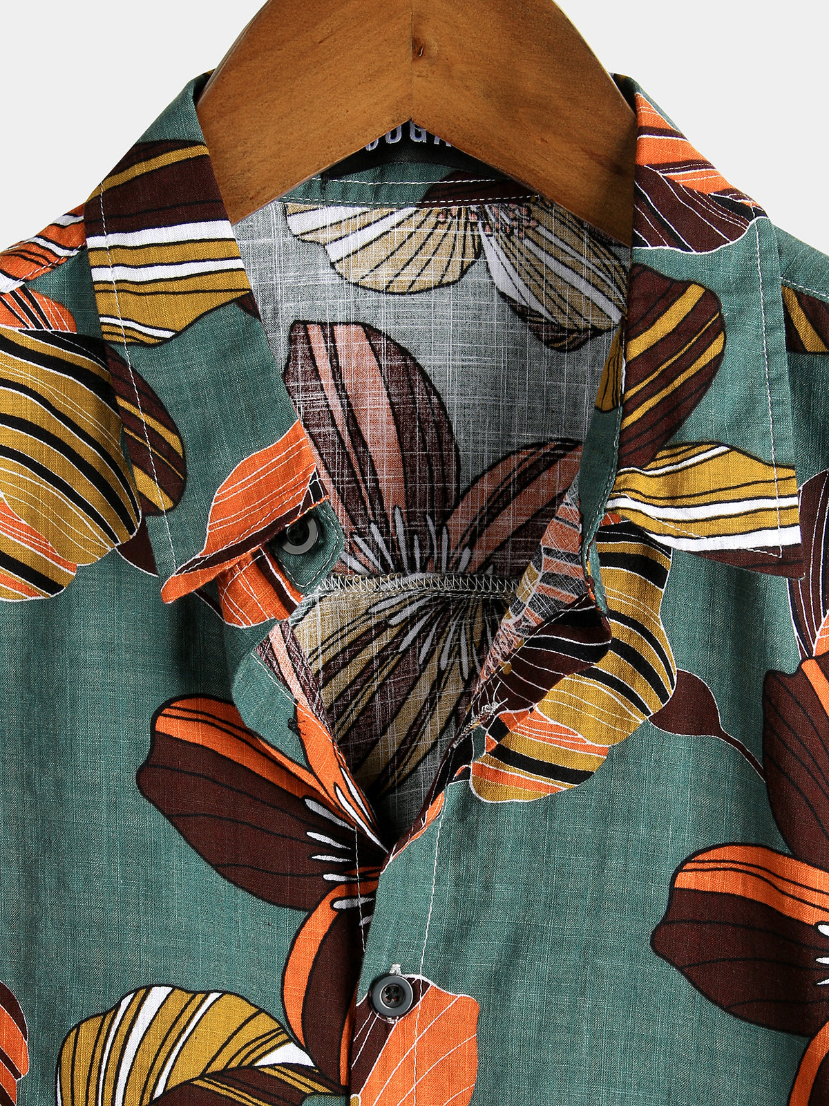 Men's Flower Tropical Hawaii Cotton Short Sleeve Shirt