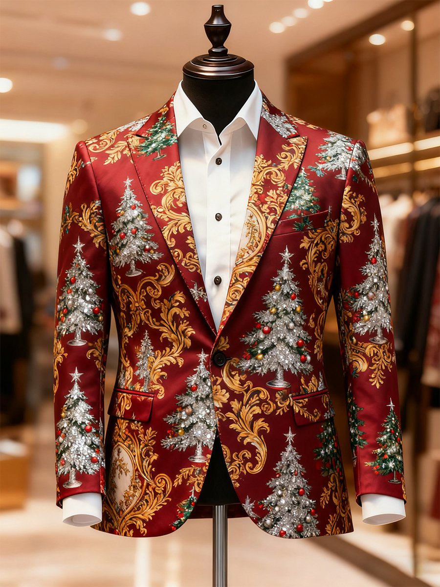 Men's Business Casual Christmas Suit Outerwear