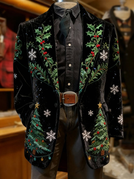 Men's Corduroy Evergreen Lapel Suit Jacket