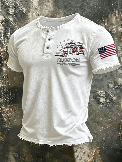 Men's USA 1776-2026 Independence Day Printed Casual T-shirt