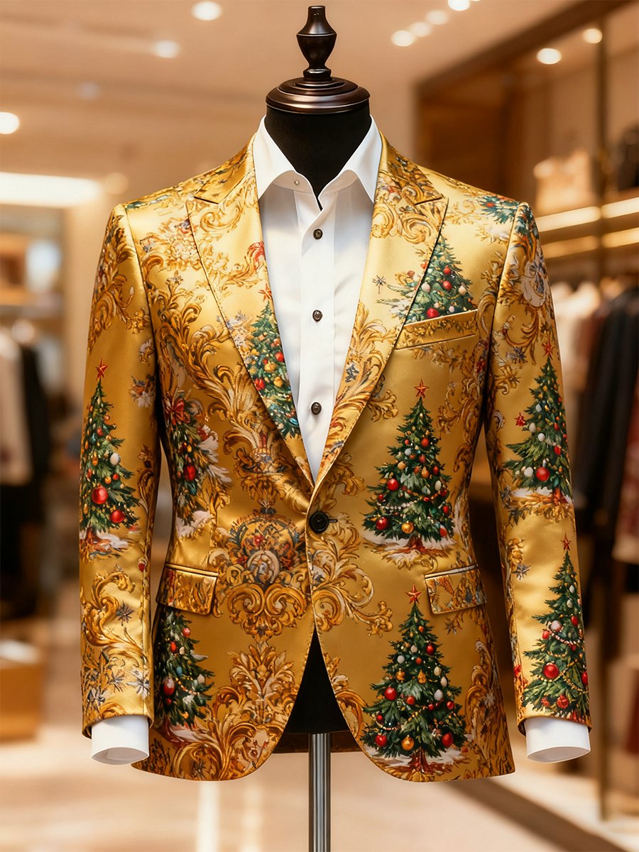 Men's Business Casual Christmas Suit Outerwear