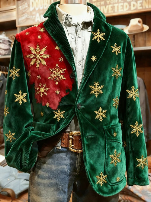 Men's Christmas Art Design Print Casual Coat