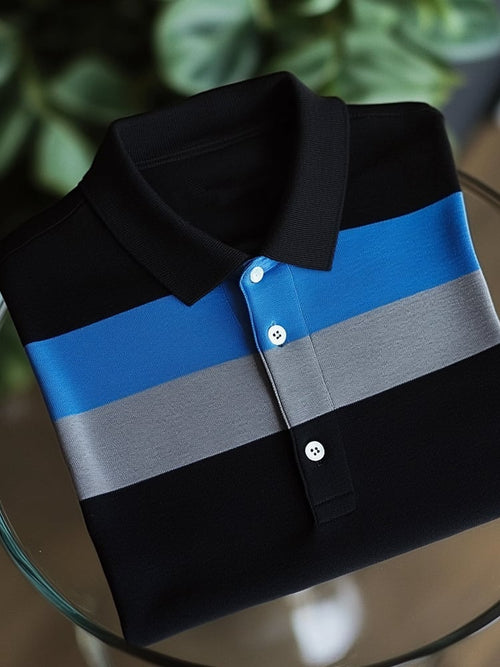 Men's Business Casual Button Short Sleeve Polo Shirt
