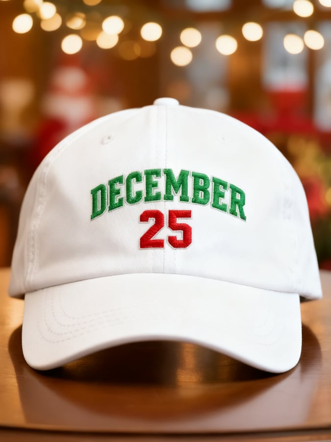 Unisex Vintage Christmas Art Design Print Hat