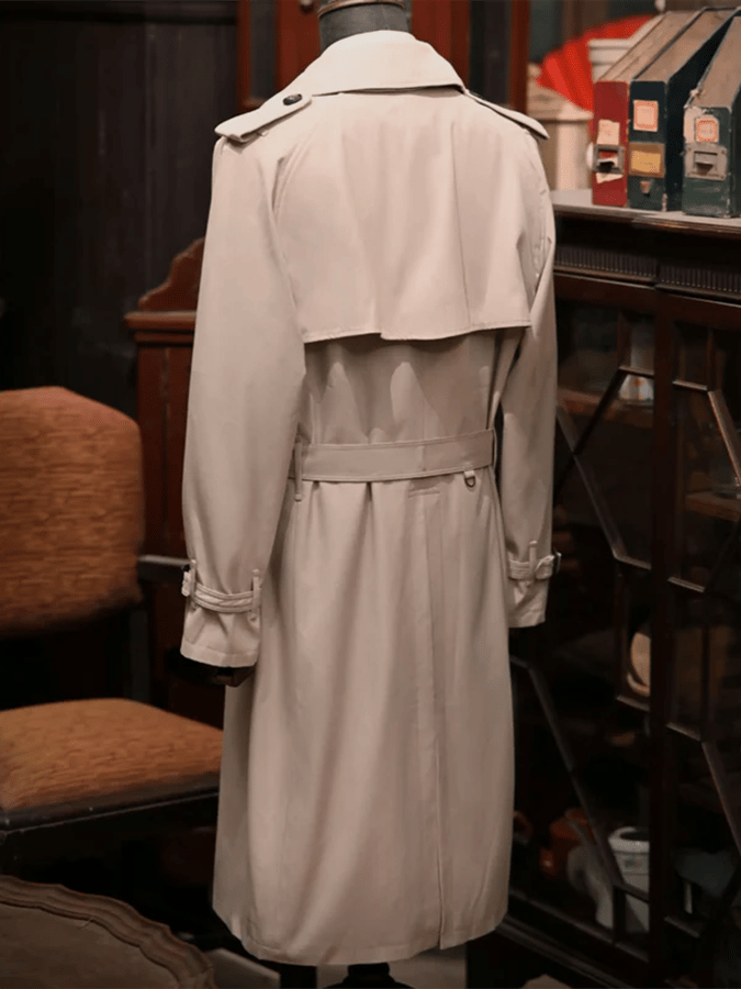 Men's Double Breasted Belted Casual Trench Coat