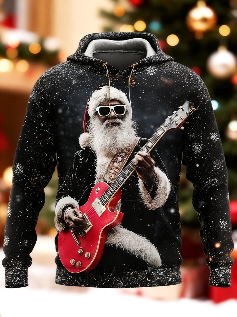 Men's Party Rock Santa Claus Print Hoodie