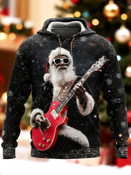 Men's Party Rock Santa Claus Print Hoodie