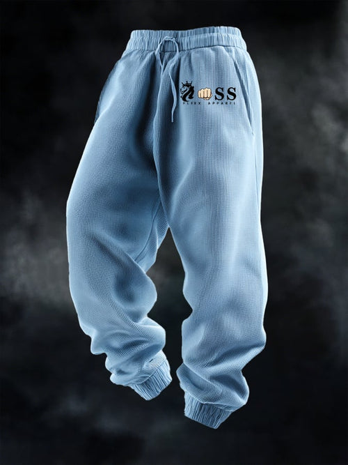 Men's Casual Waffle Solid Color Sports Pants