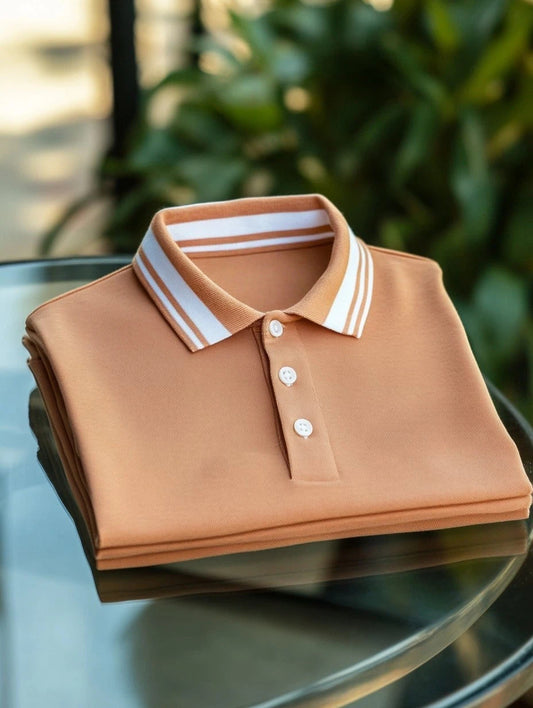 Men's Business Casual Fish Embroidered Button Short Sleeve Polo Shirt
