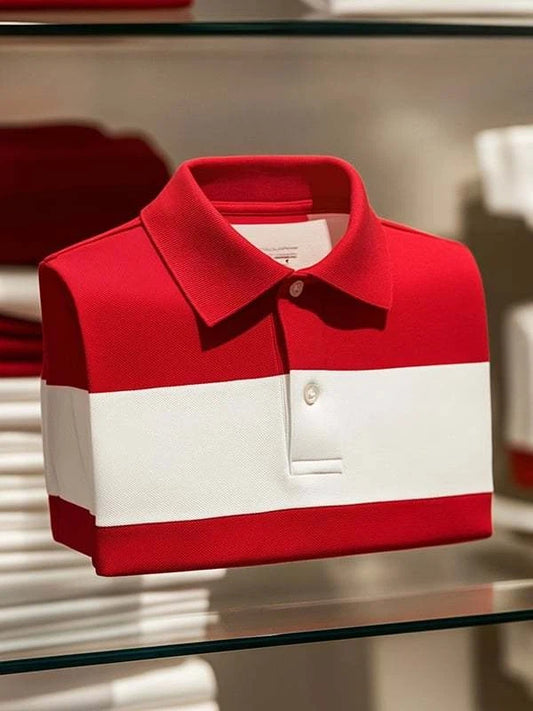Men's Classic Business    Logo Short Sleeve Polo Shirt