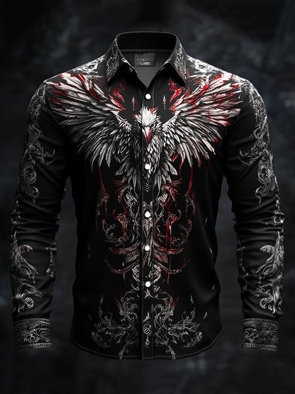 Men's Viking Dark Raven Print Shirt
