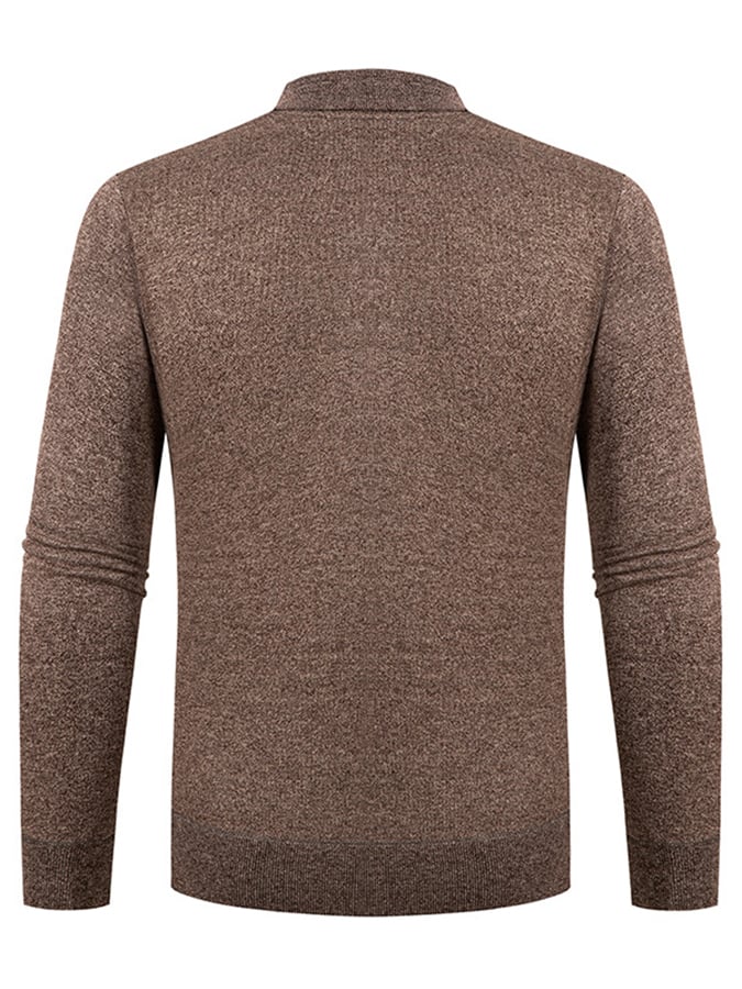 Men's Fashionable Textured Jacquard Design Pullover Long-Sleeved Sweater