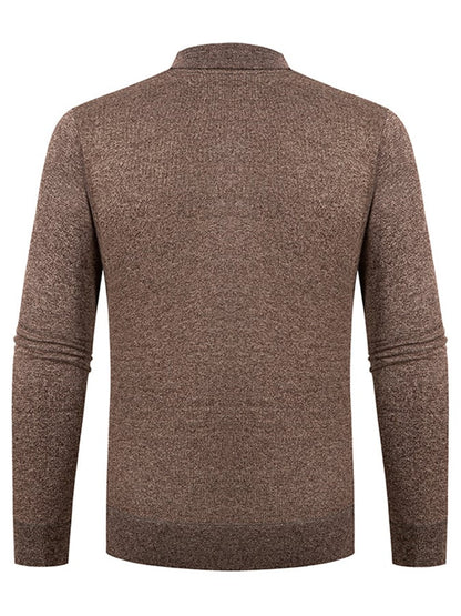 Men's Fashionable Textured Jacquard Design Pullover Long-Sleeved Sweater