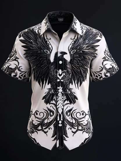 Men's Viking Dark Raven Print Shirt