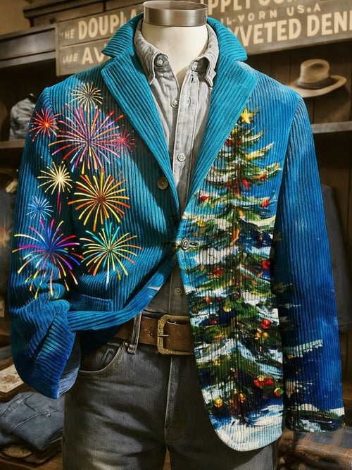 Men's Corduroy Evergreen Lapel Suit Jacket