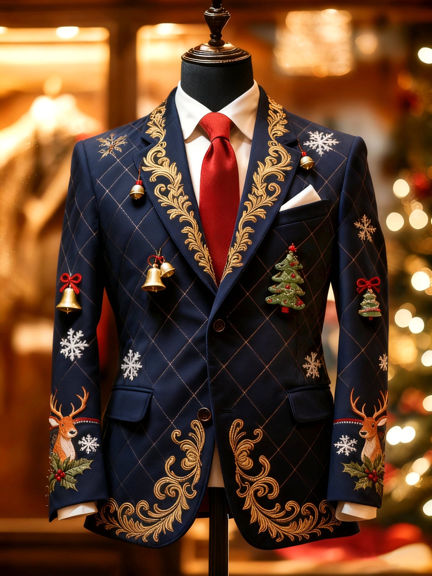 Men's Retro Christmas Casual Blazer