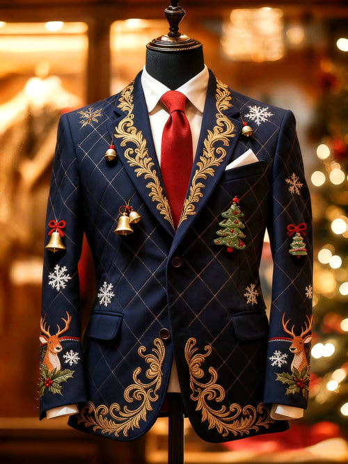 Men's Retro Christmas Casual Blazer