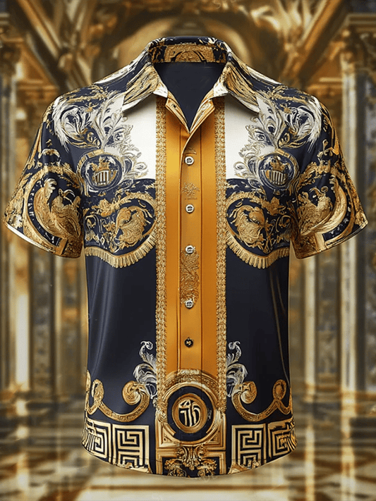 Men's Business Luxe Print Short Sleeve Shirt