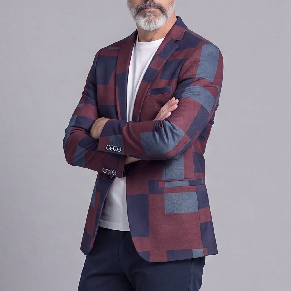 Men's Casual Jacquard Slim-Fit Suit