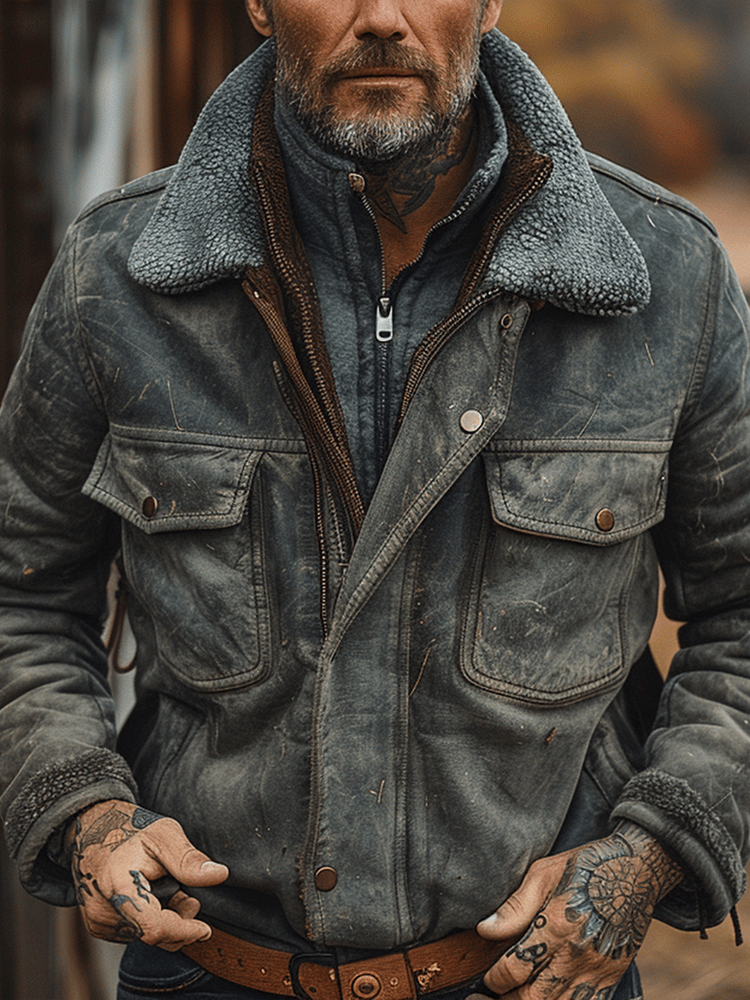 Men's Outdoor Vintage Sports Pocket Jacket