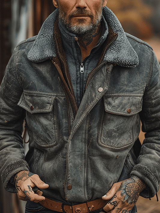 Men's Outdoor Vintage Sports Pocket Jacket