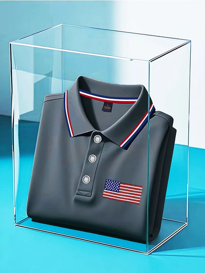 Men's Independence Day American Flag Casual POLO Shirt