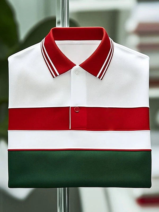 Men's Business Logo Lapel Short Sleeve Polo Shirt