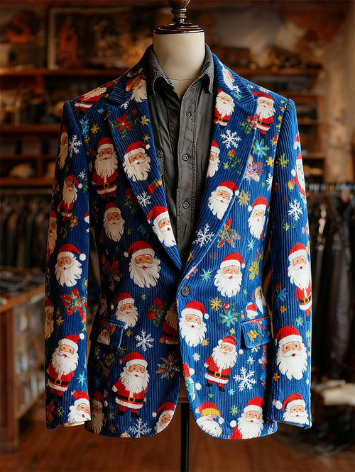 Men's Vintage Casual Christmas Party Corduroy Blazer