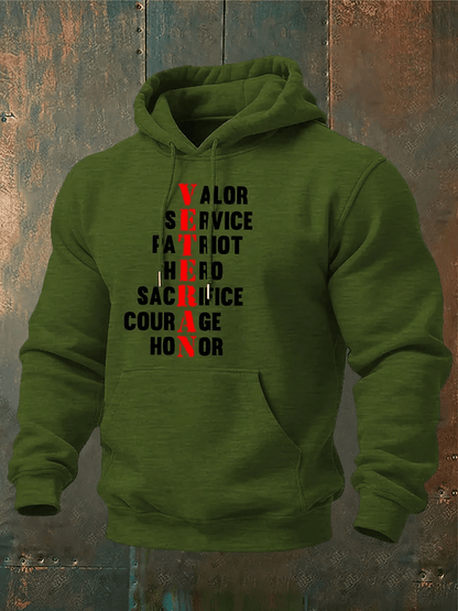 Men's Veteran Print Hoodie