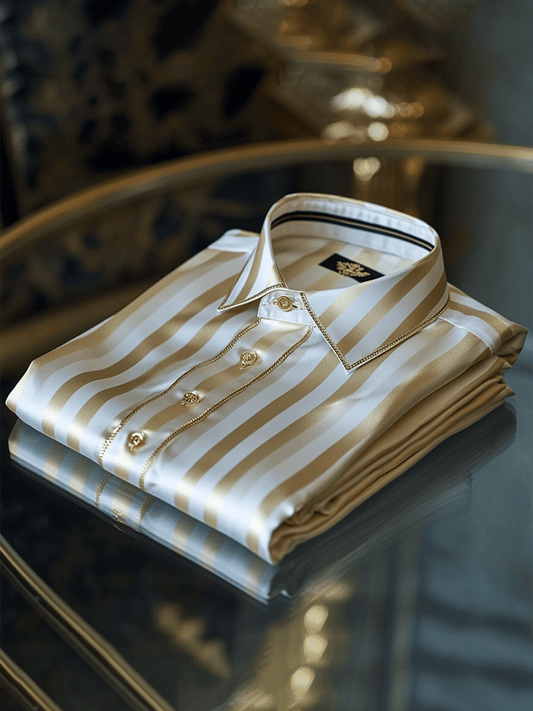 Men's Satin Luxe Long Sleeve Button Down Shirt