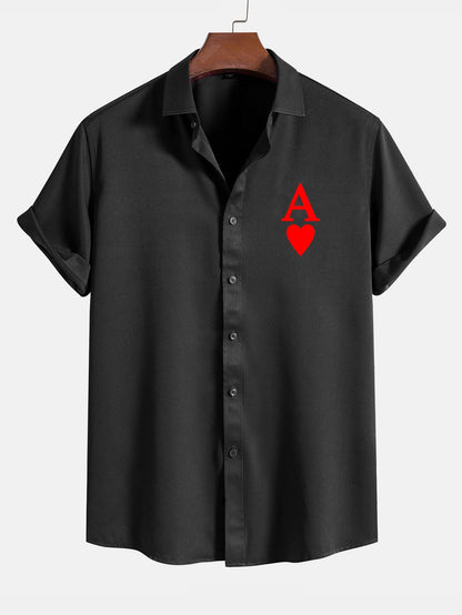 Poker Hearts Graphic Print Shirts