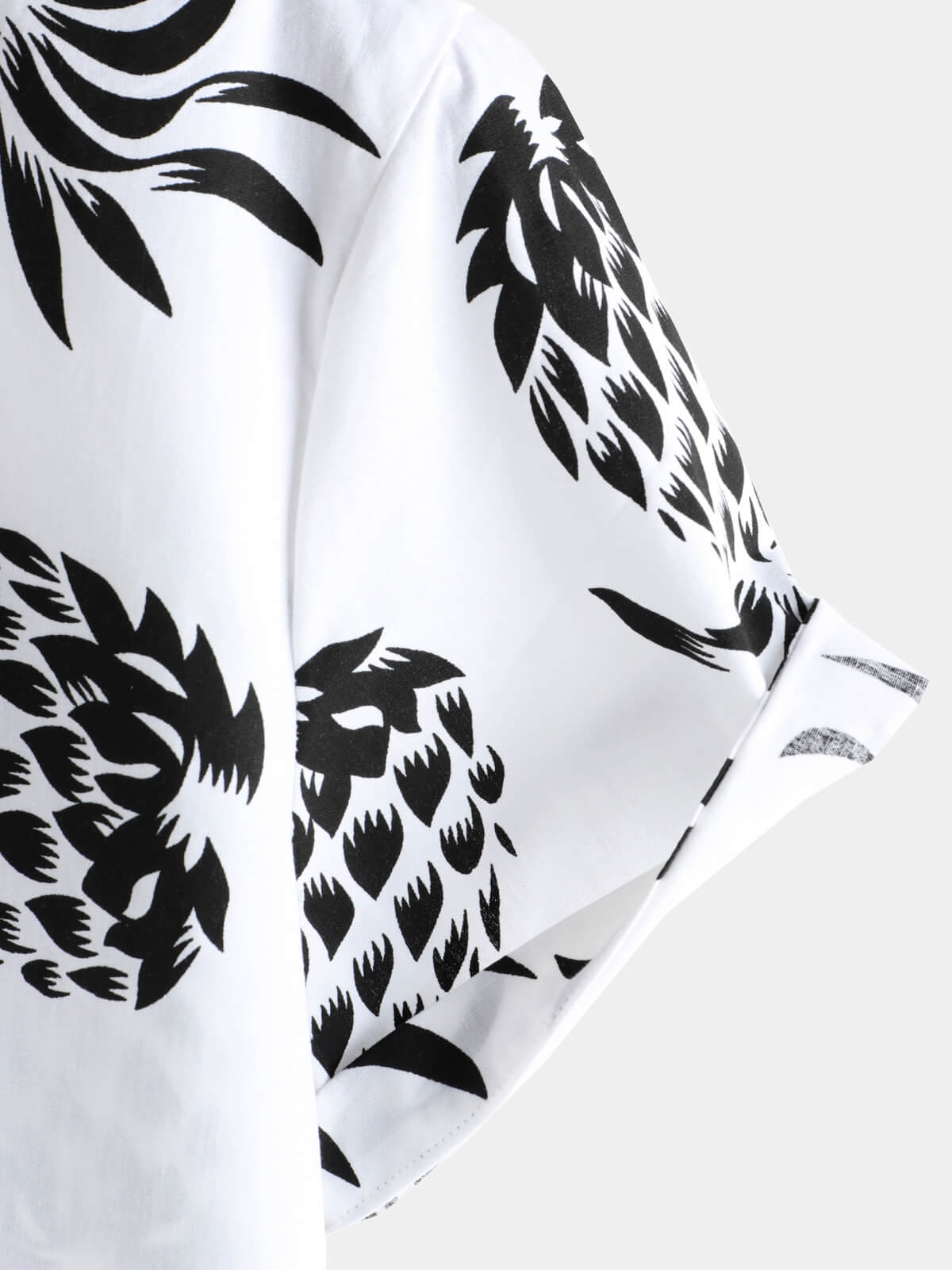 Men's Cotton Pineapple Print Summer Hawaiian Button Up Short Sleeve Shirt