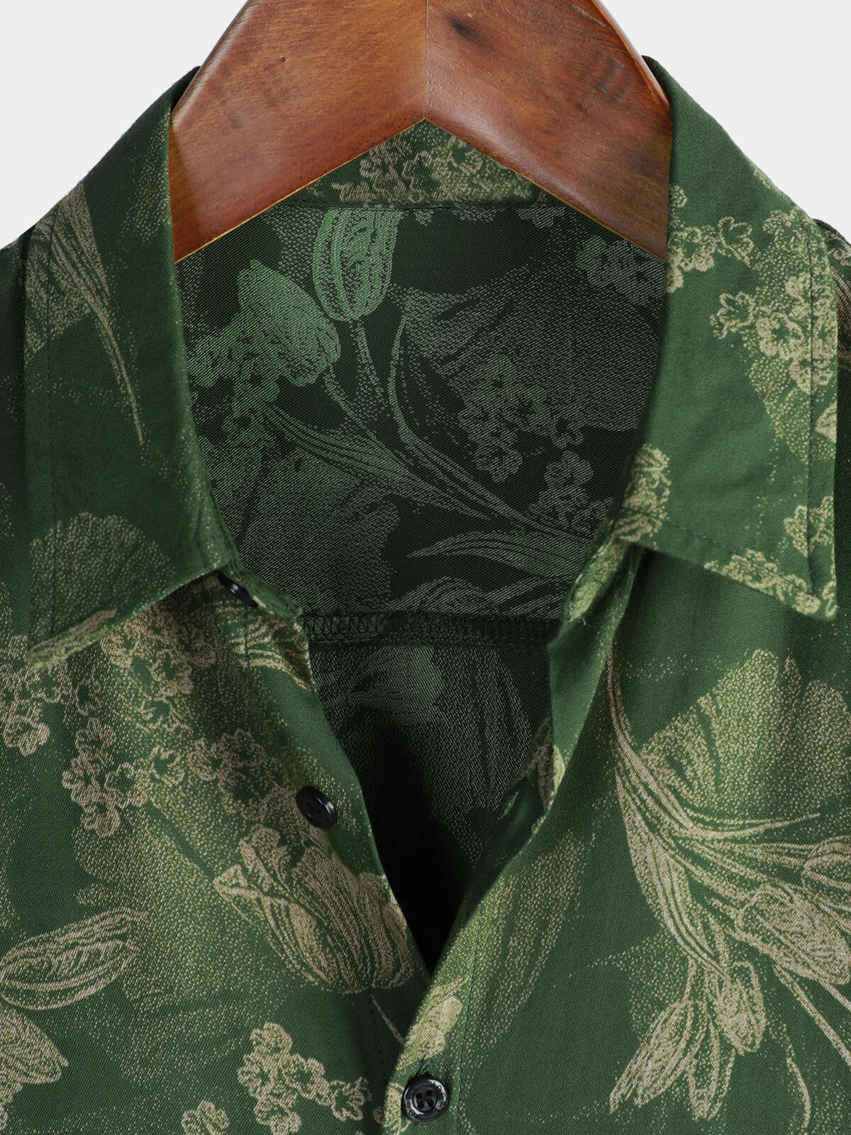 Men's Green Vintage Holiday Breathable Hawaiian Short Sleeve Shirt