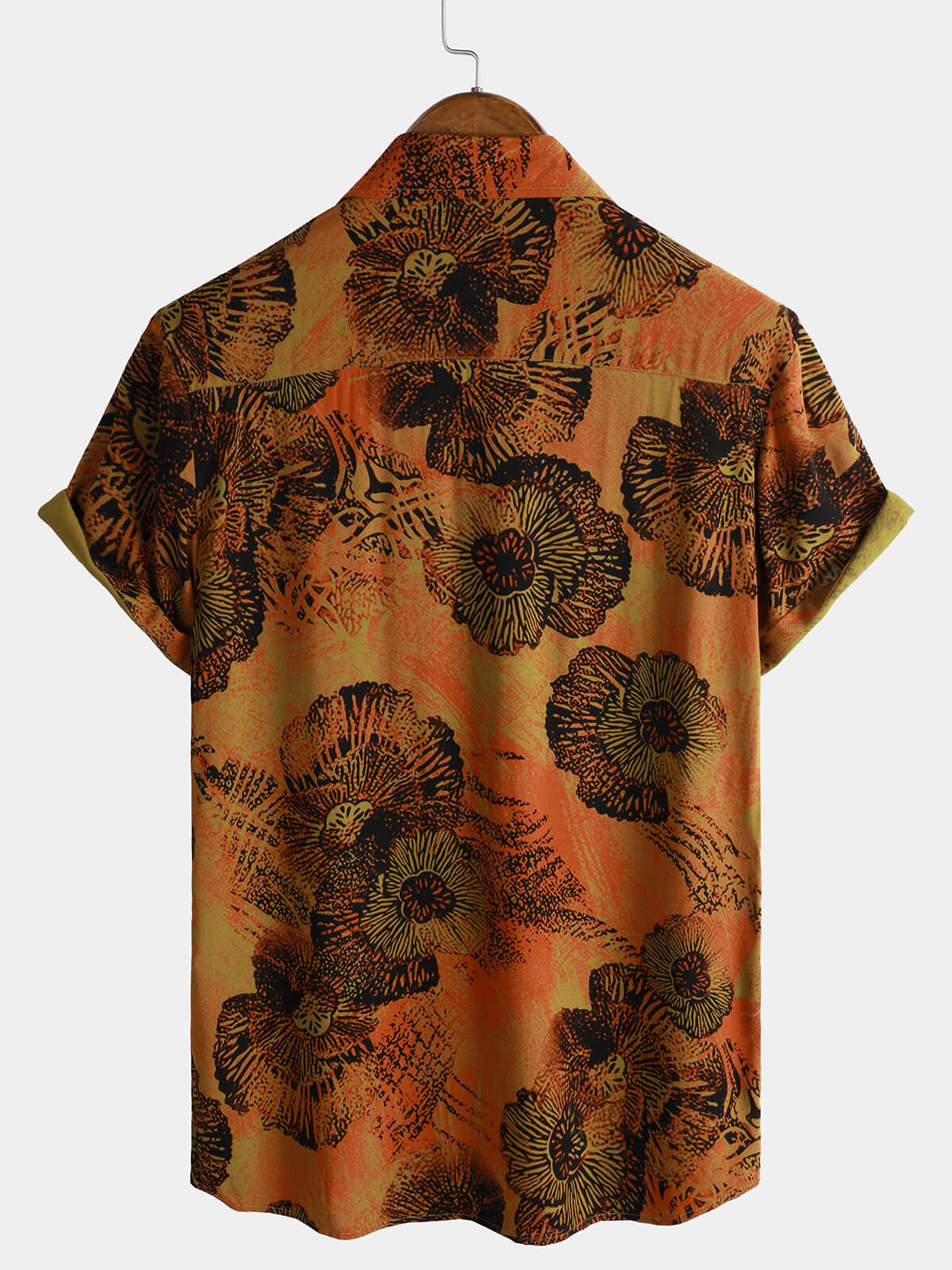 Men's Retro Floral Print Holiday Breathable Hawaiian Short Sleeve Shirt