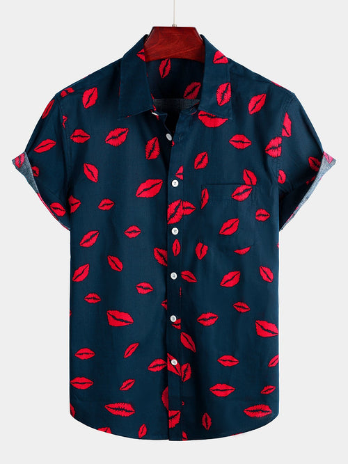 Men's Casual Holiday Pocket Short Sleeve Shirt