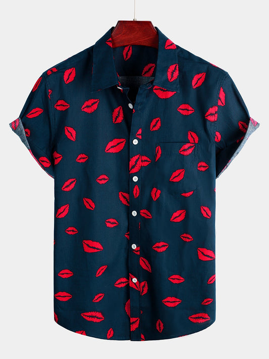Men's Casual Holiday Pocket Short Sleeve Shirt