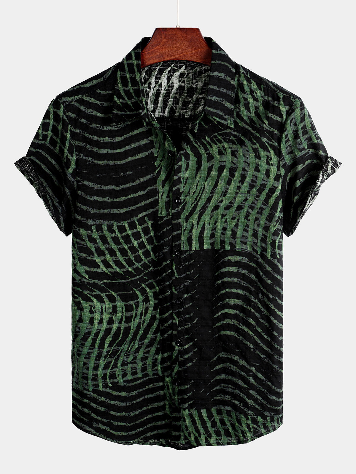 Men's Casual Striped Print Short Sleeve Shirt