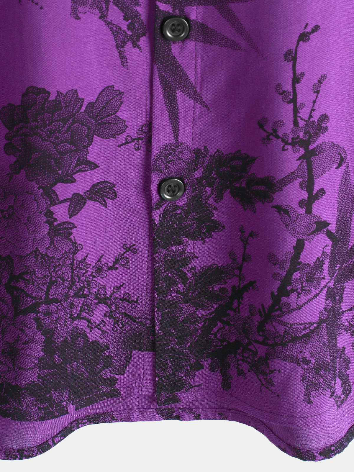 Men's Purple Retro Holiday Breathable Flower Hawaiian Short Sleeve Shirt