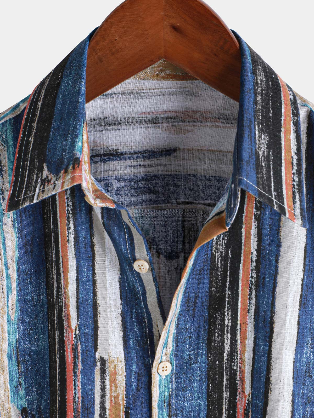 Men's Hawaiian Striped Short Sleeve Summer Shirt