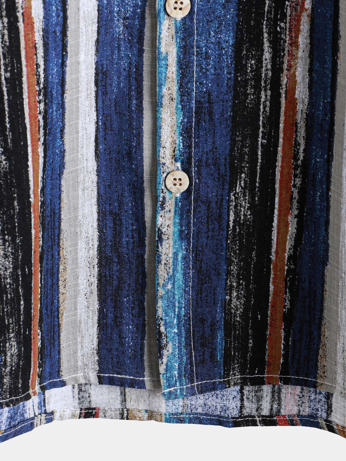 Men's Hawaiian Striped Short Sleeve Summer Shirt