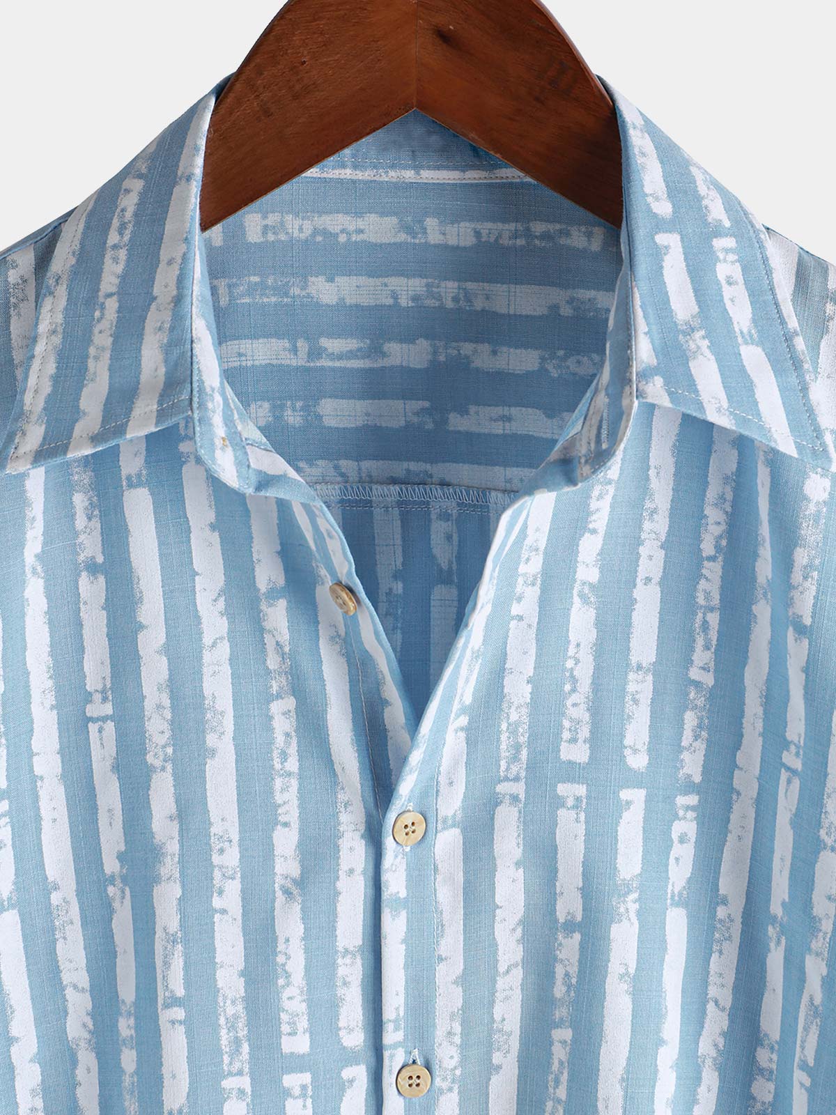 Men's Hawaiian Casual Striped Short Sleeve Summer Shirt