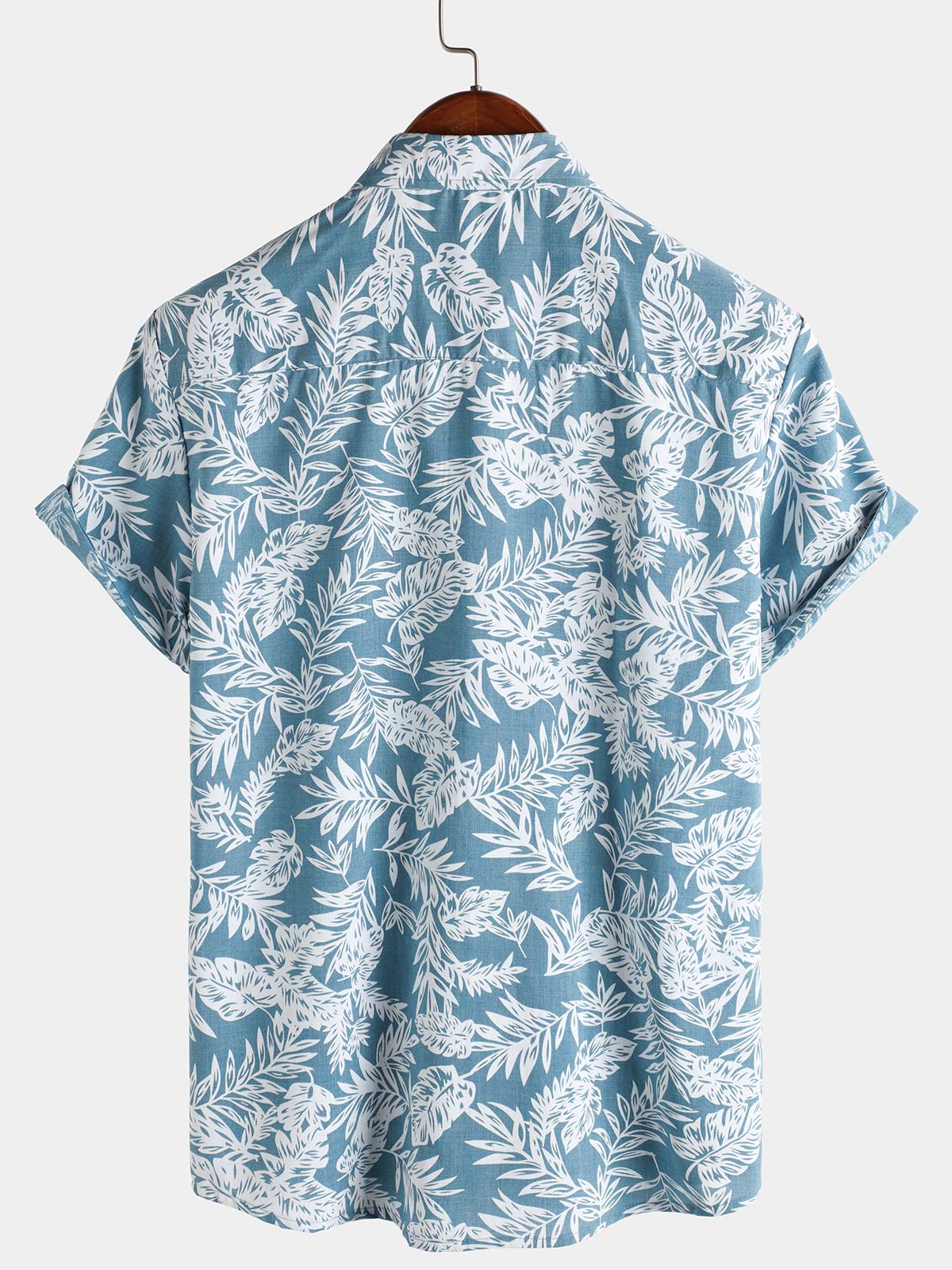 Men's Blue Tropical Short Sleeve Summer Hawaiian Shirt