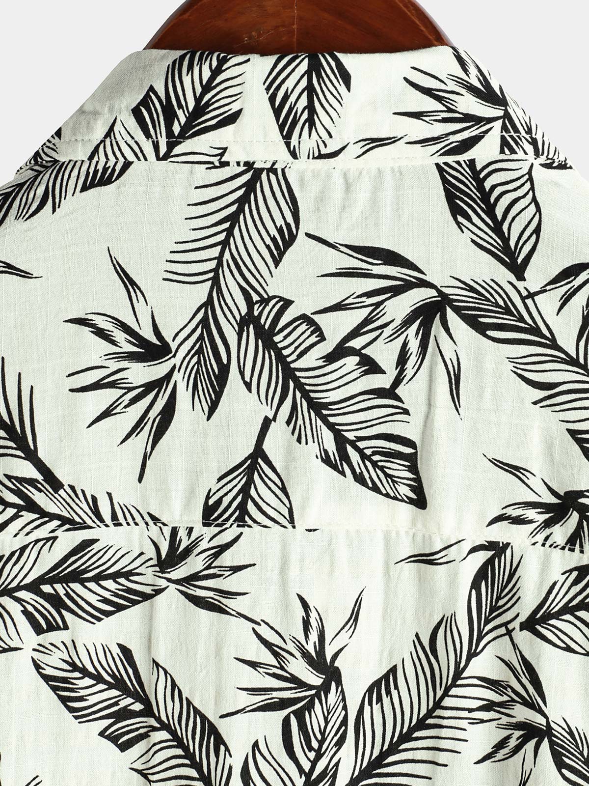 Men's Tropical Black Leaf Short Sleeve Summer Hawaiian Shirt